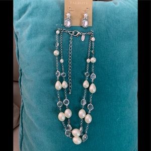 Talbots drop earrings and statement necklace.